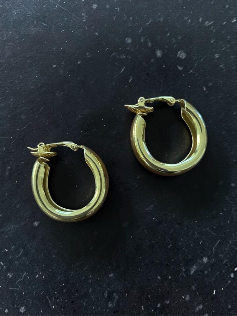 Vintage Trifari Clip-On Hoop Earrings Gold-Tone